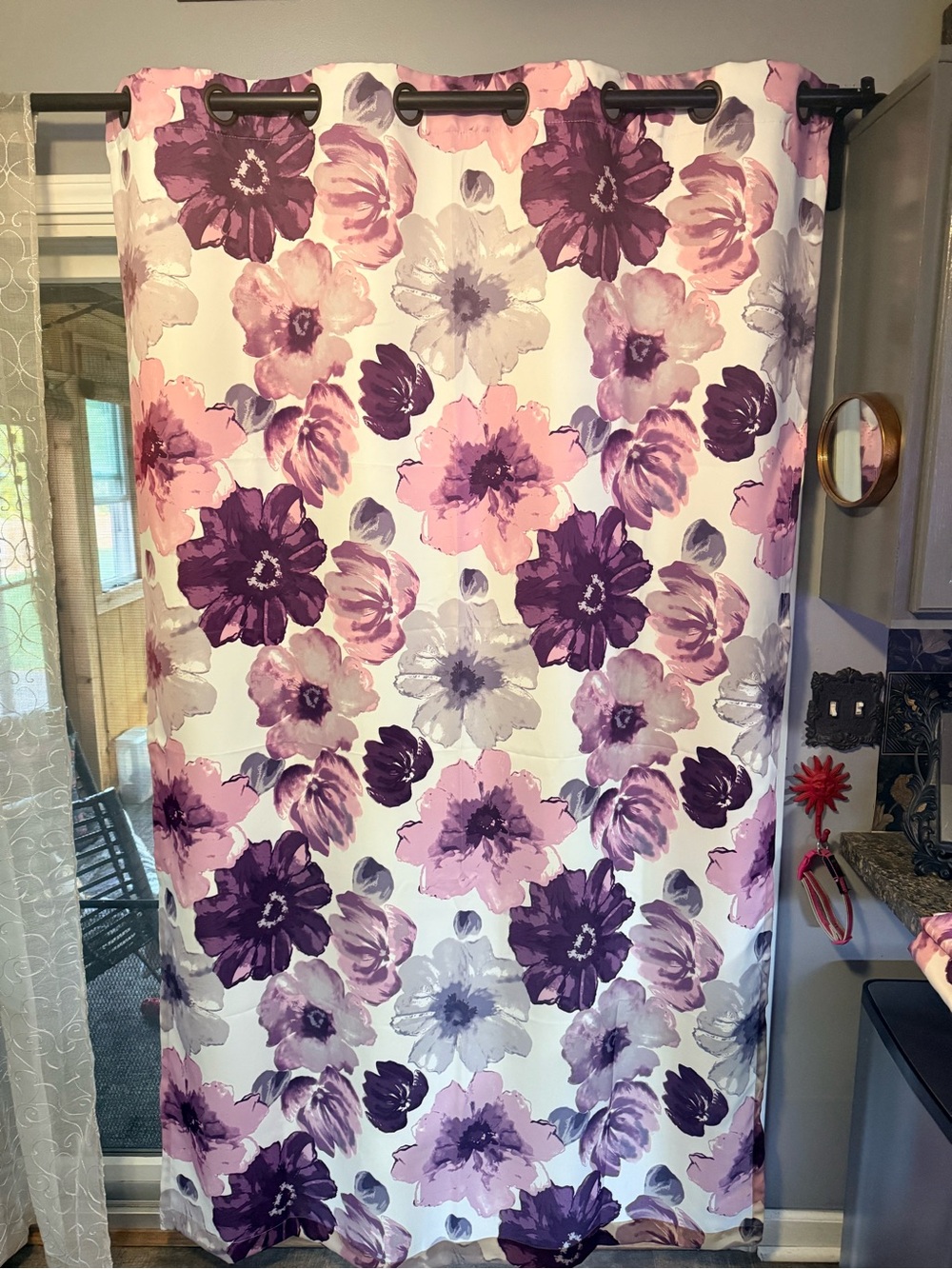 Lush Decor Floral Window Curtain Panels- set of 2 -shades of Purples and white